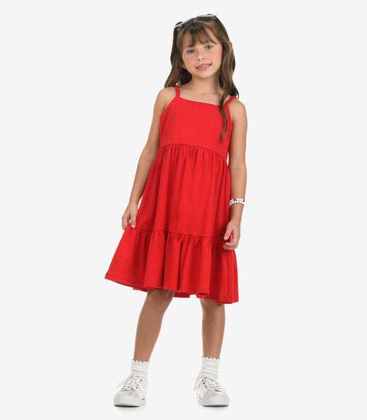 Vestido Meia Malha Rovi Kids Vermelho