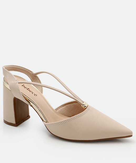 Image_Scarpin Feminino Slingback Salto Grosso Bebecê Bege