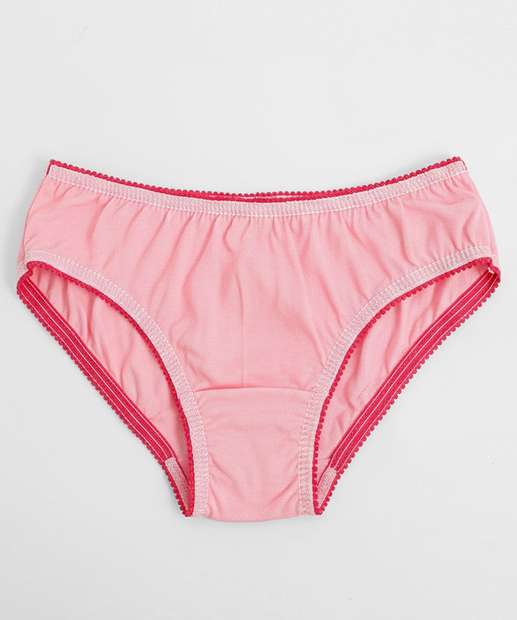 Kit 5 Calcinhas Infantil Stitch Tam 2 a 12 Rosa