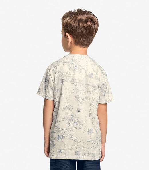 Camisa Infantil Estampada Trick Nick Bege