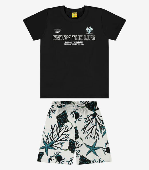 Image_Conjunto Infantil Camiseta Com Bermuda Rovi Kids Preto