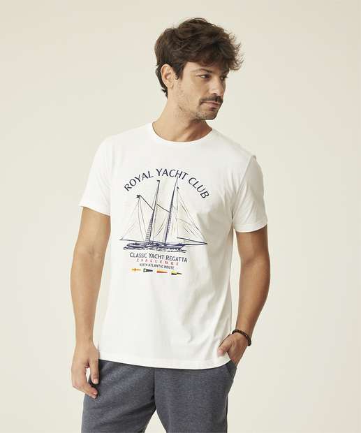 Camiseta Masculina Estampa Frontal Manga Curta MR