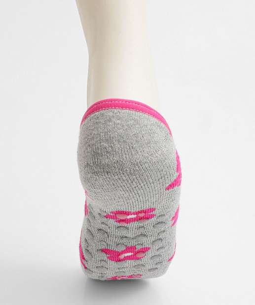 Meia Sapatilha Feminina Antiderrapante Marisa Cinza