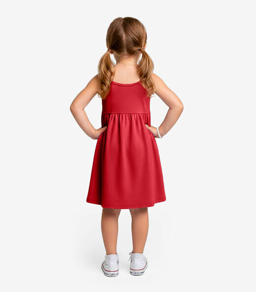 Vestido Menina Infantil de Alças Select Vermelho