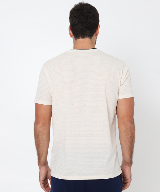 Camiseta Masculina Textura Estampada Marisa Bege