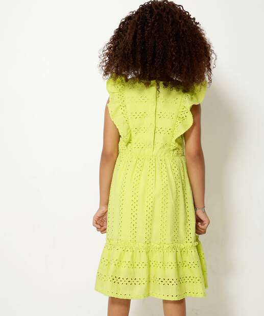 Vestido Infantil Recorte Laise Amarração Marisa Tam 4 a 10