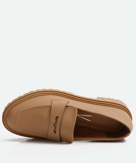 Mocassim Loafer Feminino Salto Grosso Tratorado Vizzano
