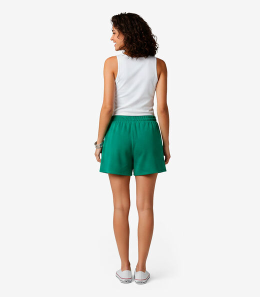Shorts Feminino Em Plush Infinita Cor Verde