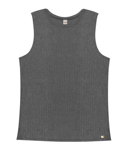 Regata Feminina Ribana Canelada Rovitex Cinza