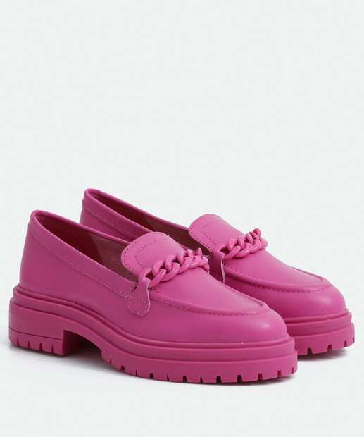 Mocassim Loafer Feminino Bico Redondo Tratorado Bottero