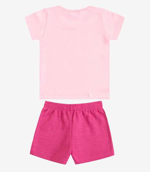 Conjunto Infantil Curto Verão Menina Select Rosa