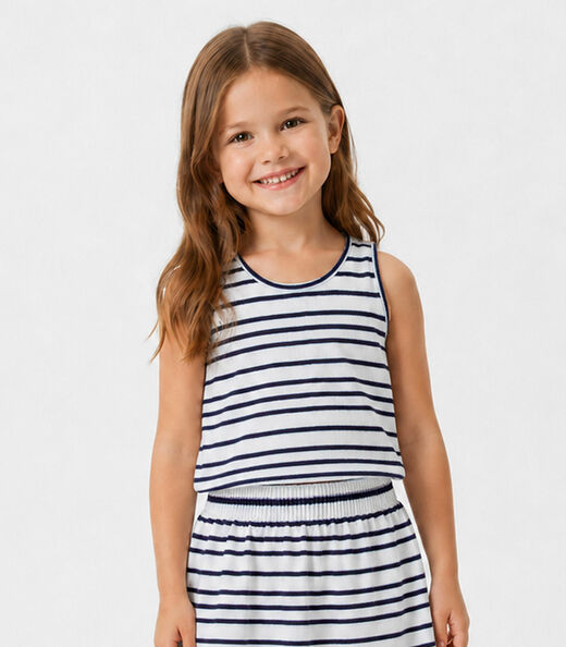 Conjunto Infantil Menina Saia e Regata Select Branco
