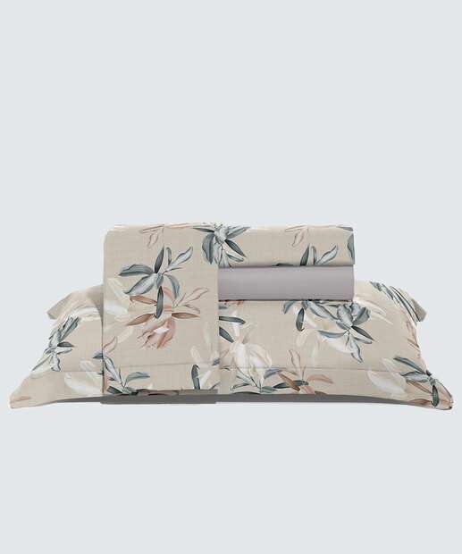 Jogo de Cama Casal Day By Day Botânica Hedrons 4 Peças
