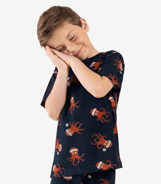 Pijama Infantil Masculino Meia Malha Rovi Kids Azul