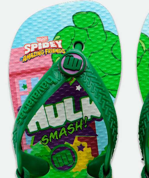 Chinelo Havaianas Bebê Hulk Marvel 