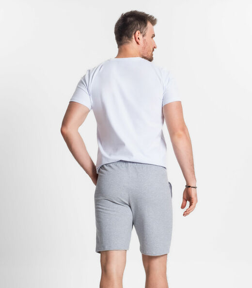 Bermuda Masculina Plus Size Moletom Diametro Cinza