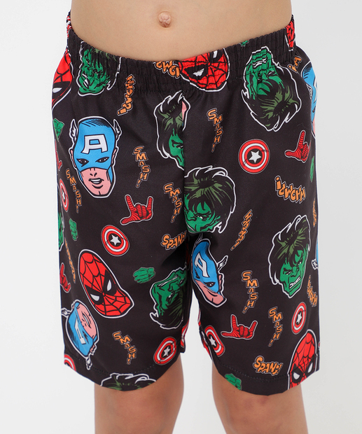 Conjunto Infantil Super Heróis Mochila Marvel Tam 4 a 10 Bege