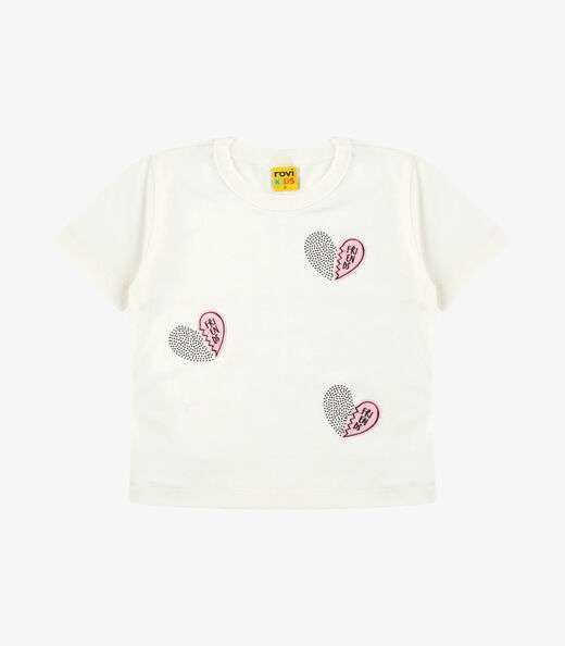 T-Shirt Feminina Meia Malha Rovi Kids Bege