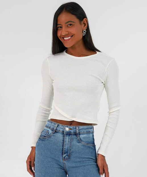 Image_Blusa Cropped Feminina Canelada Manga Longa Marisa Branco