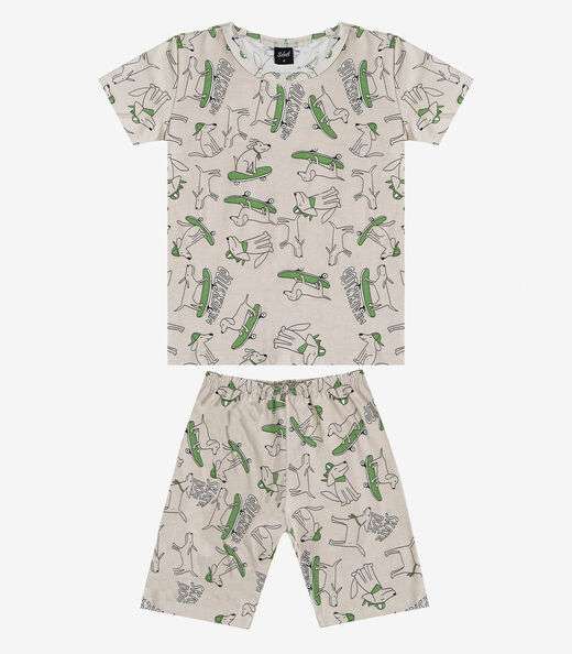 Pijama Infantil Masculino Em Cotton Select Bege