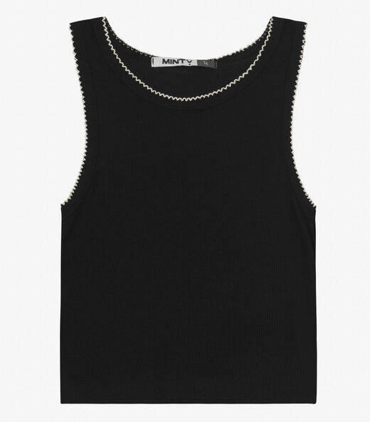 Regata Juvenil em Ribana de Viscose Minty Preto