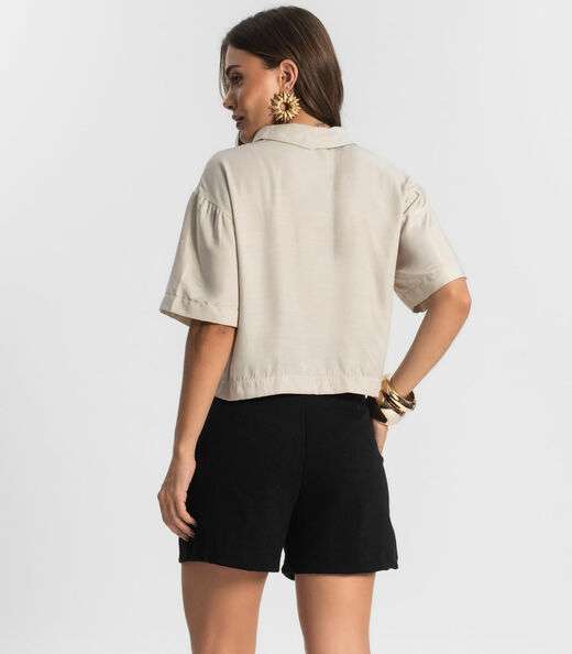 Camisa Feminina Manga Curta Endless Bege