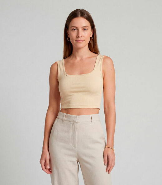 Image_Top Feminino Com Decote Quadrado Infinita Cor Amarelo