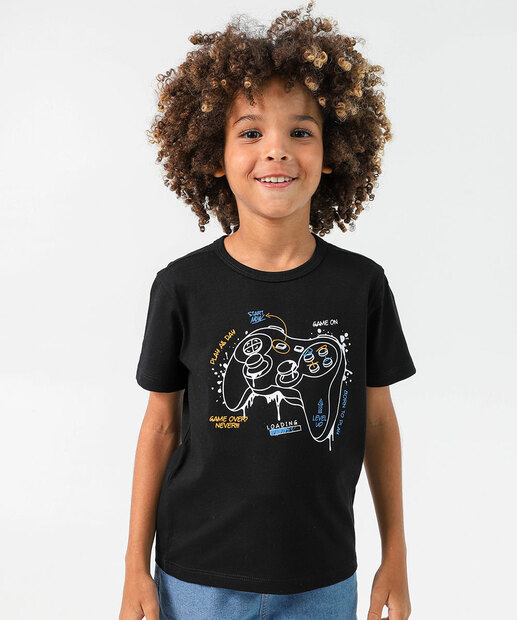 Image_Camiseta Infantil Game Marisa Tam 4 a 10 Preto