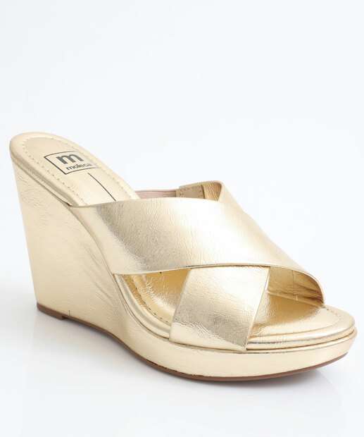 Image_Tamanco Feminino Salto Plataforma Moleca Dourado