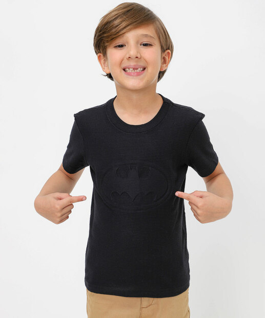 Image_Camiseta Infantil Textura Batman Warner Bros Tam 4 a 10 Preto