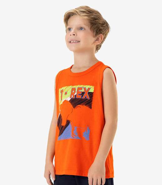 Regata Infantil Masculina T- Rex Rovi Kids Laranja