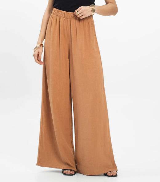 Calça Feminina Pantalona Lisa Select Chocolate