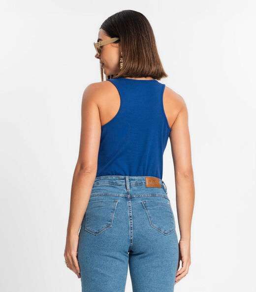 Regata Feminina Em Ribana Rovitex Azul