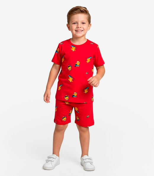 Image_Pijama Infantil Camiseta E Bermuda Select Vermelho