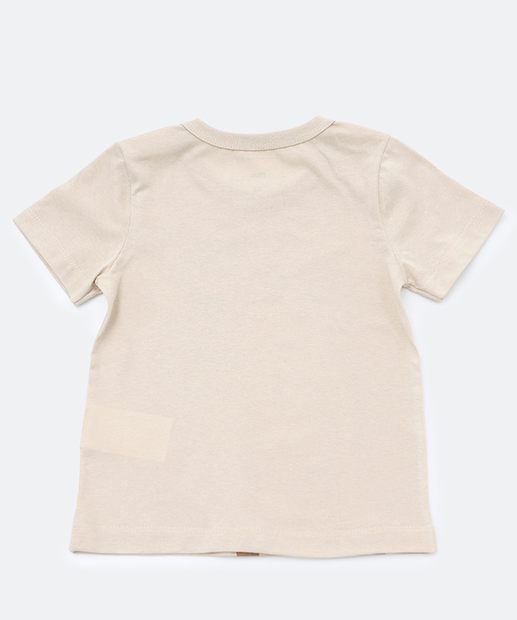 Camiseta Infantil Estampa Cachorro Marisa Tam 1 a 3 Bege