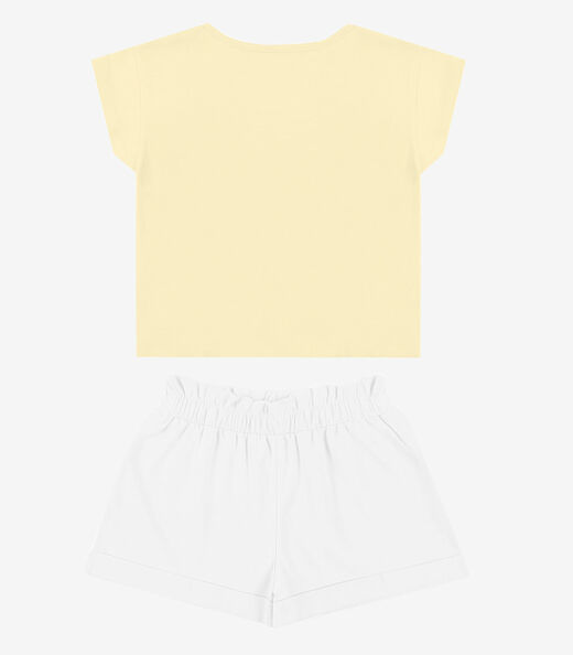 Conjunto Infantil Menina Blusa Com Shorts Select Amarelo