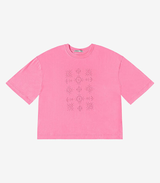 T- Shirt Feminina Meia Malha Endless Rosa