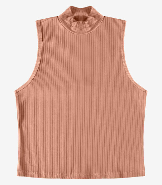 Regata Feminina Ribana Canelada Infinita Cor Marrom