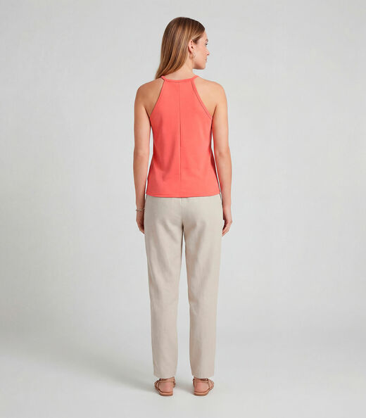 Blusa Feminina Com Cava Americana Infinita Cor Laranja