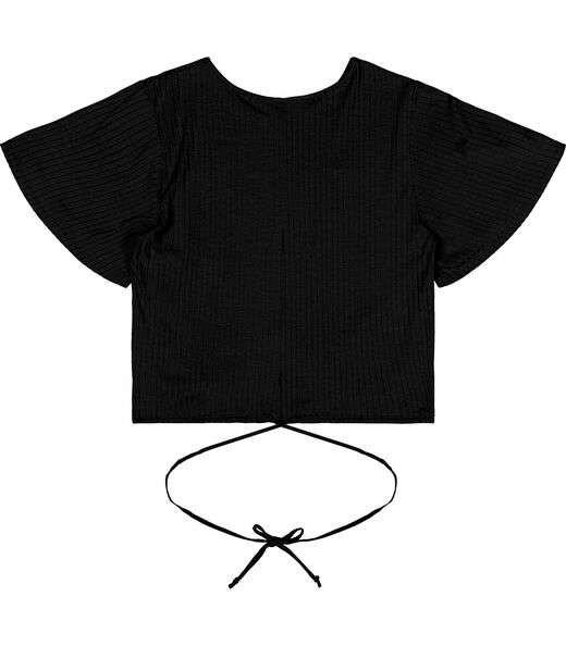 Blusa Feminina Canelada Com Amarração Rovitex Preto