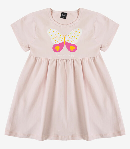 Vestido Infantil em Molecotton Select Rosa