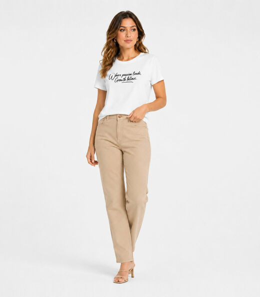 Blusa Feminina  Molicotton E Estampa Infinita Cor Branco