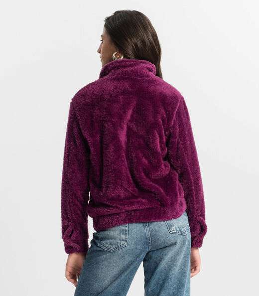 Jaqueta Juvenil Feminina Com Pelo Minty Roxo