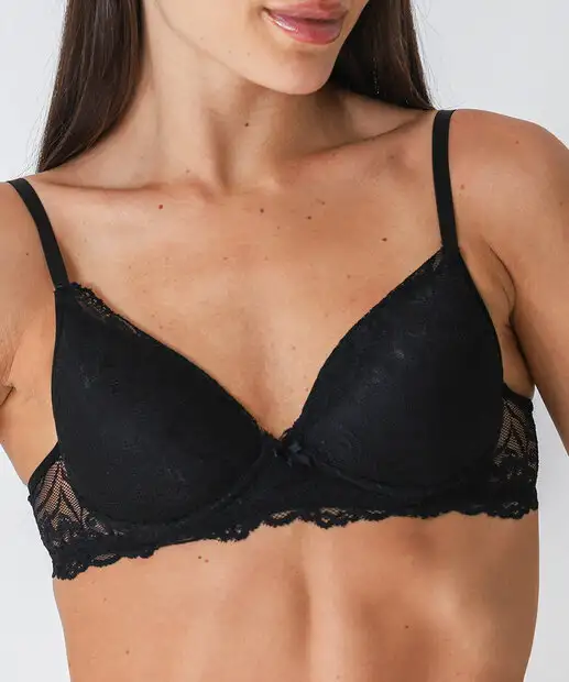 Sutiã de Renda Com Base e Bojo Marisa Preto