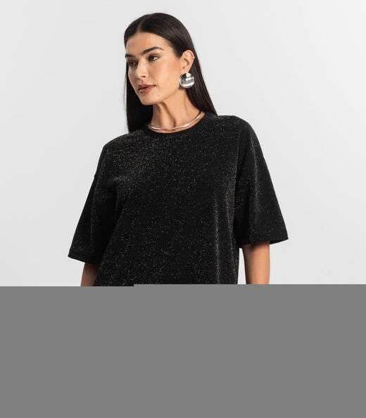 Blusa Feminina T-Shirt Over Rovitex Preto