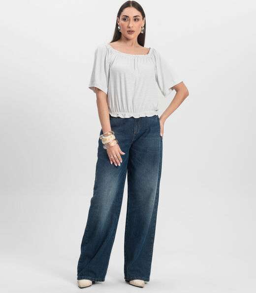 Blusa Feminina Ciganinha Infinita Cor Branco