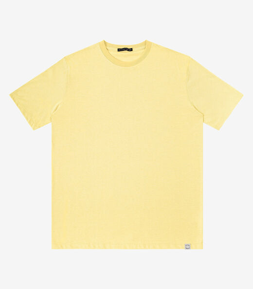 Image_Camiseta Masculina Meia Malha Listrada Linho Amarelo