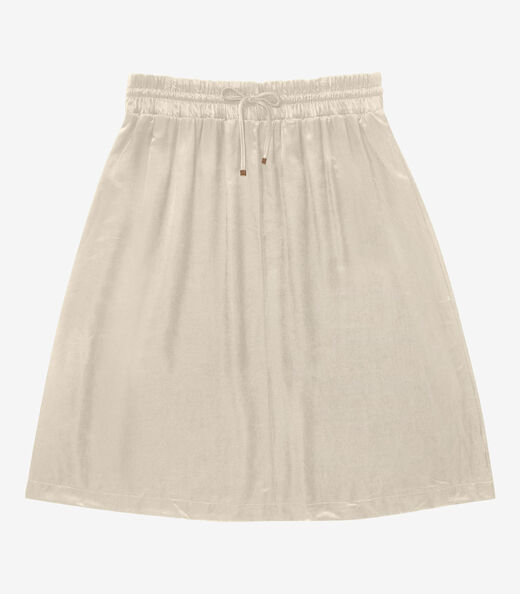 Saia Midi Plus Size Secret Glam Bege