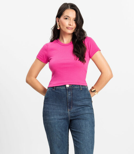 Image_Blusa Cropped Ribana Básica Rovitex Rosa