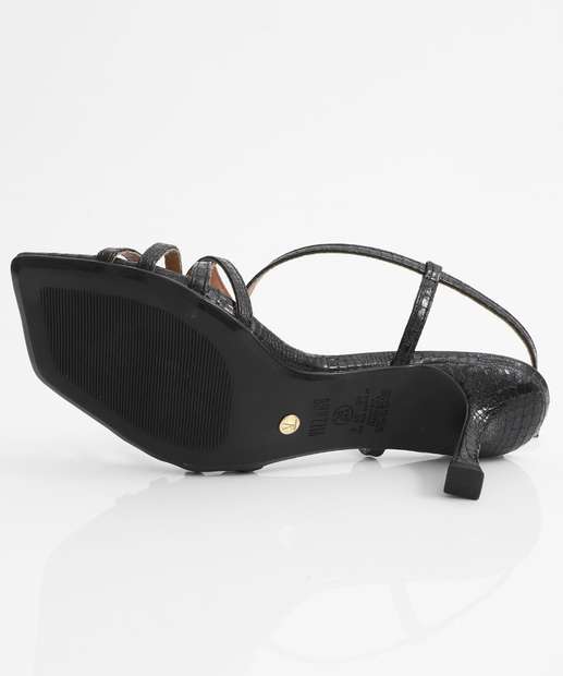 Sandália Feminina Tiras Textura Salto Fino Vizzano